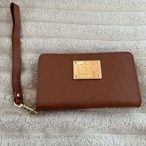 Brown Wristlet Clutch